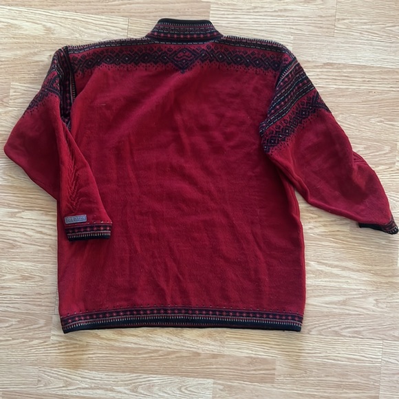 Dale of Norway Burgundy and Black Zip-Up Sweater - Picture 9 of 9